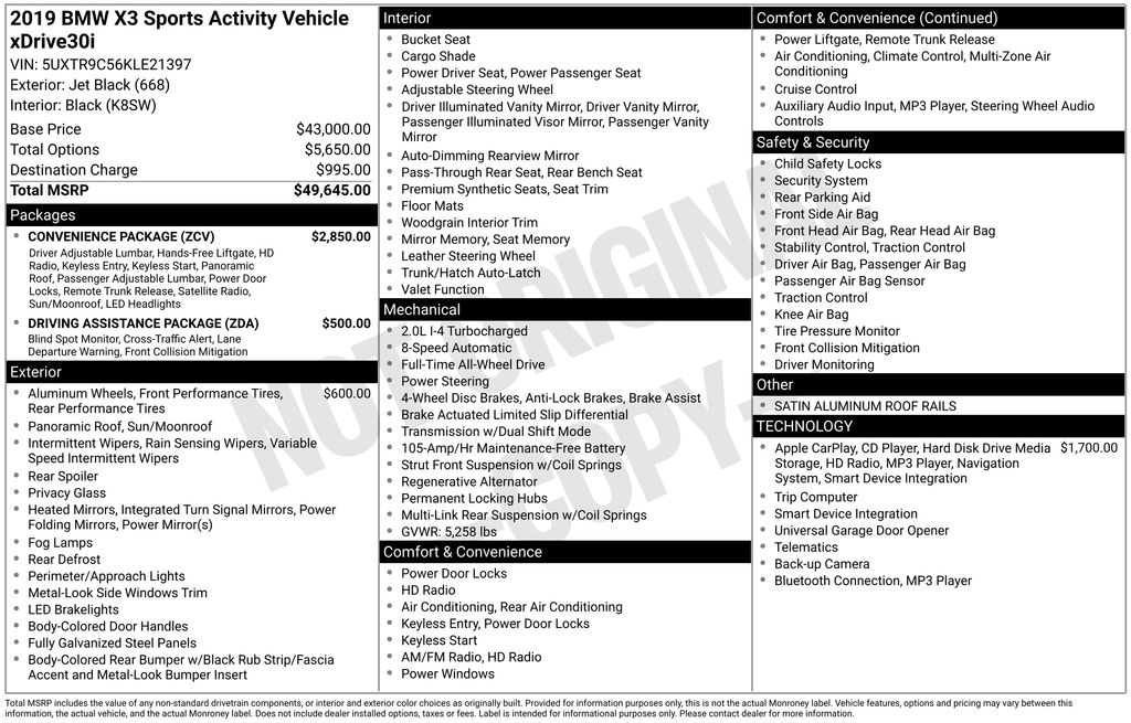 Used 2019 BMW X3 xDrive30i 4D Sport Utility