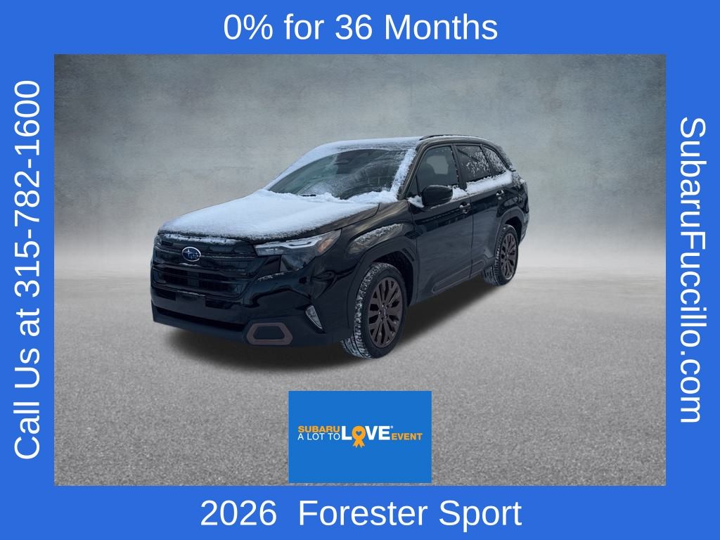 Crystal Black Silica 2026 Subaru Forester Sport Crossover AWD SUV / Crossover All-Wheel Drive Continuously Variable Transmission
