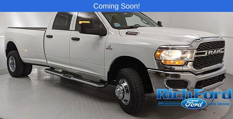Bright White Clearcoat 2024 RAM 3500 Tradesman Crew Cab LB DRW 4WD Pickup Truck Four-Wheel Drive 6-Speed Automatic