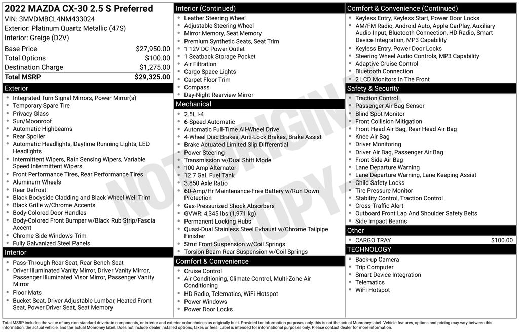 Used 2022 Mazda CX-30 2.5 S Preferred Package 4D Sport Utility