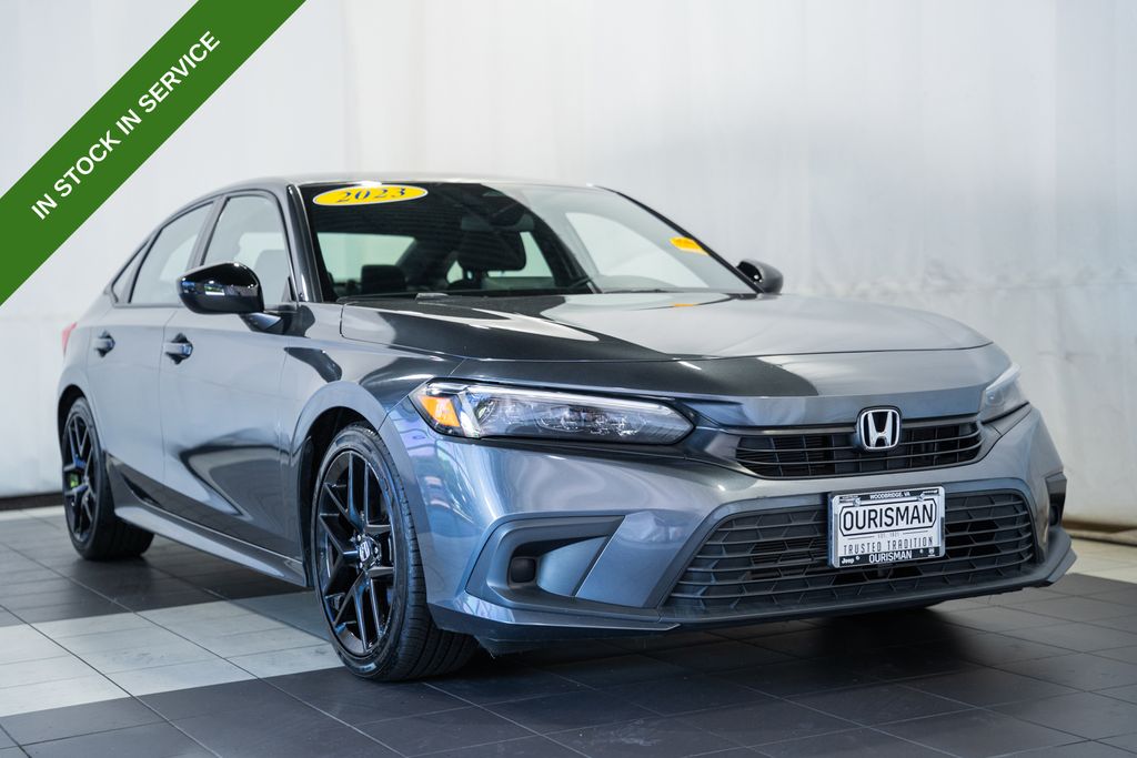 Meteorite Gray Metallic 2023 Honda Civic Sport FWD Sedan Front-Wheel Drive Continuously Variable Transmission