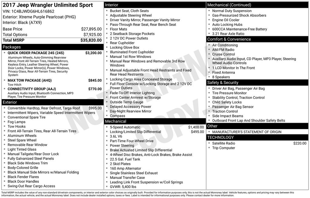 Used Car 2017 Jeep Wrangler  Unlimited Sport For Sale Under $20,000 In Austin, Texas