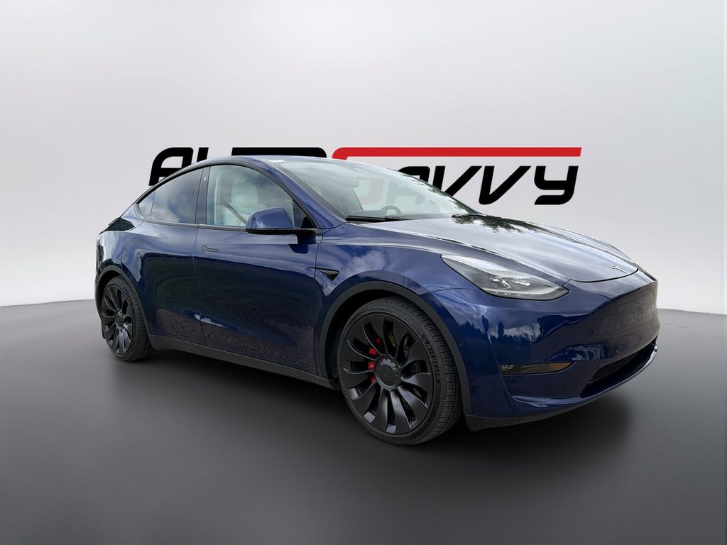 Used 2022 Blue Tesla Performance image 2
