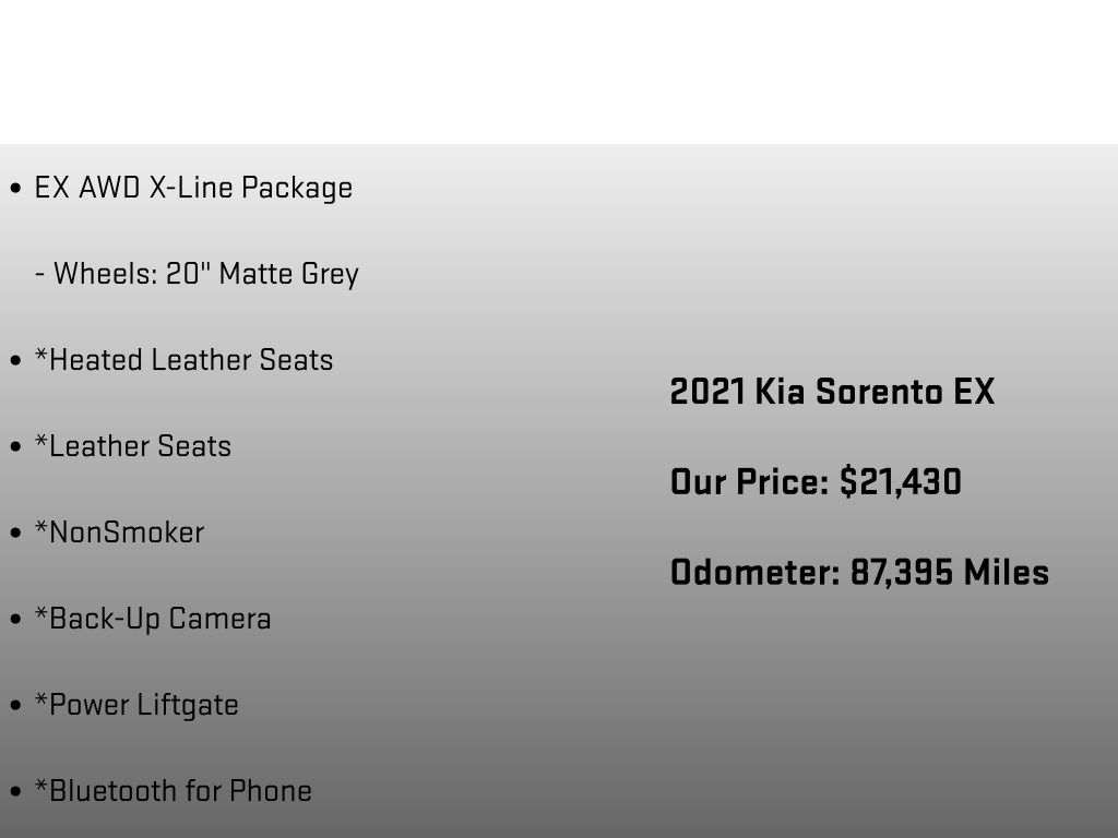 2021 Kia Sorento EX White at Bob Ruth Ford