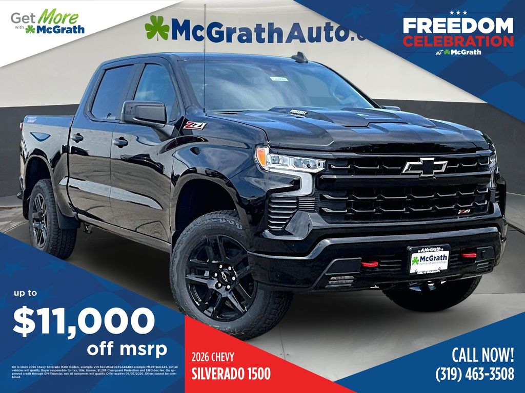 Black 2026 Chevrolet Silverado 1500 Pickup Truck Four-Wheel Drive Automatic