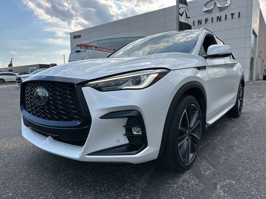 Radiant White 2023 INFINITI QX50 Sport AWD SUV / Crossover All-Wheel Drive Continuously Variable Transmission