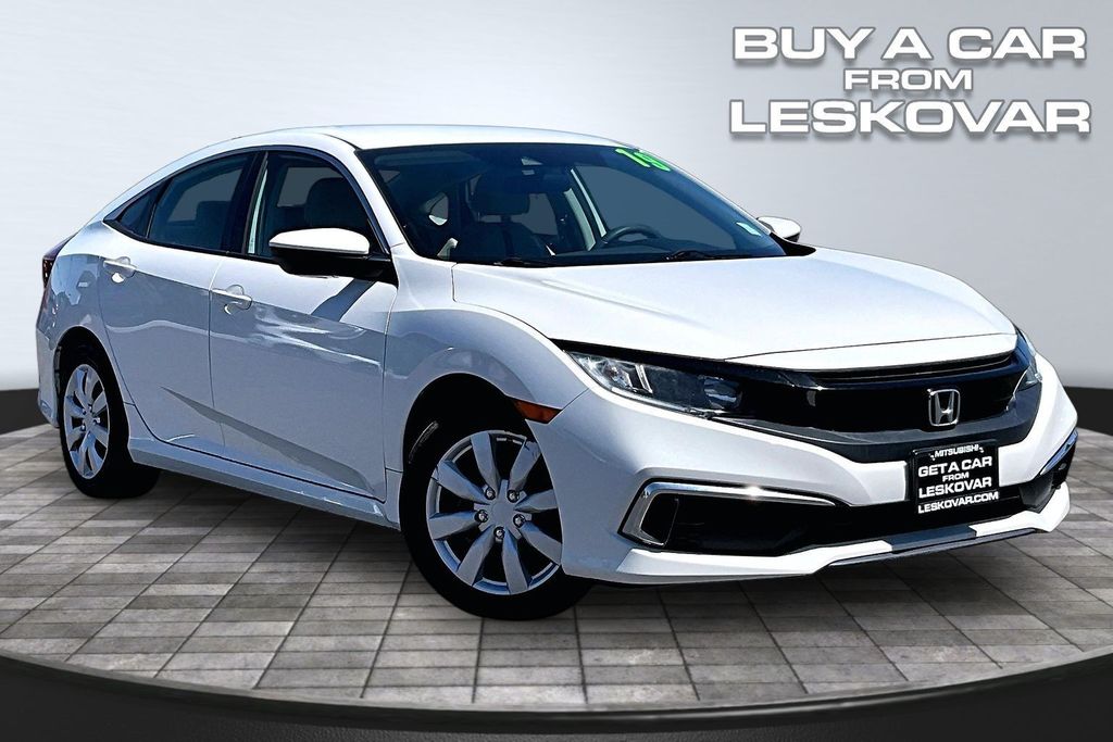 White 2019 Honda Civic Sedan Front-Wheel Drive Continuously Variable Transmission