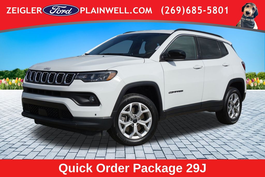 Bright White Clearcoat 2025 Jeep Compass SUV / Crossover Four-Wheel Drive 8-Speed Automatic