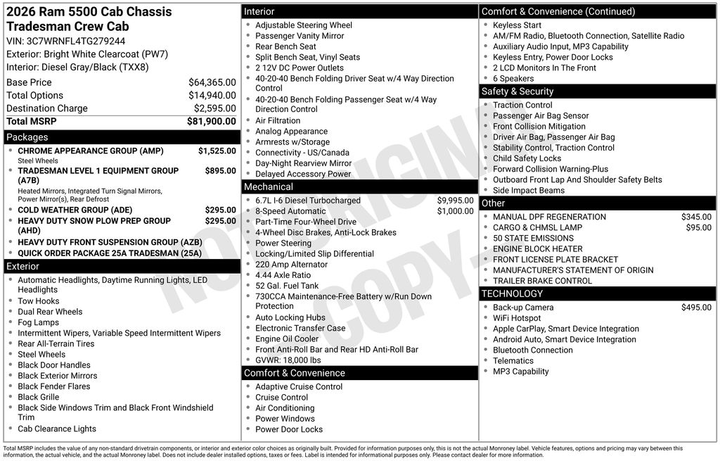 new 2026 Ram 5500HD car, priced at $91,232