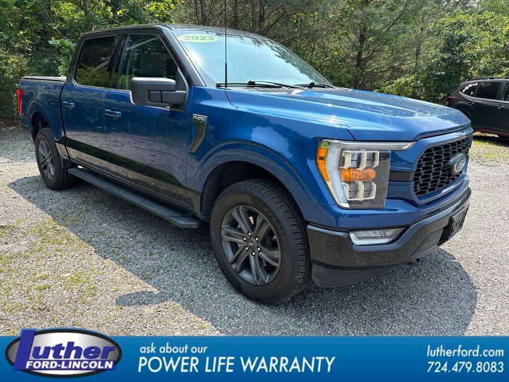 Blue 2023 Ford F-150 Pickup Truck Four-Wheel Drive Automatic