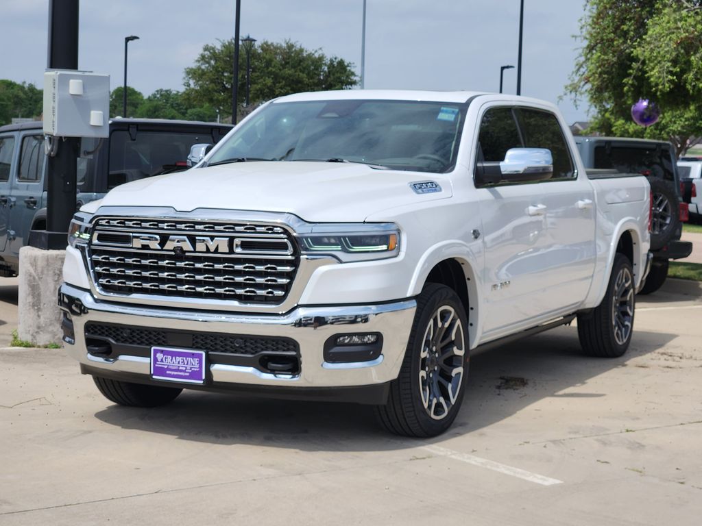 Ivory White Tri-Coat Pearlcoat 2026 RAM 1500 Limited Crew Cab 4WD Pickup Truck Four-Wheel Drive 8-Speed Automatic