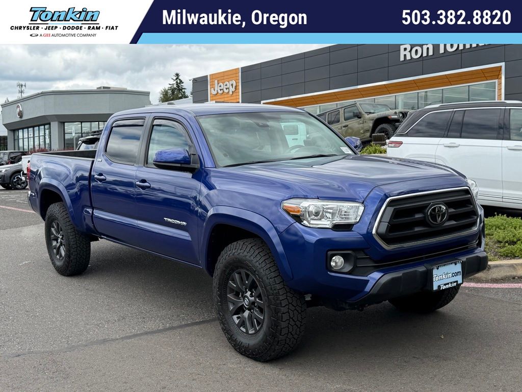 Blue Crush Metallic 2022 Toyota Tacoma SR5 V6 Double Cab LB 4WD Pickup Truck Four-Wheel Drive 6-Speed Automatic