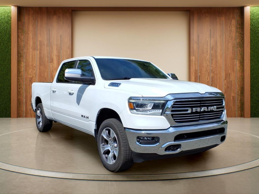 Ivory White 2023 RAM 1500 Pickup Truck Four-Wheel Drive 8-Speed Automatic
