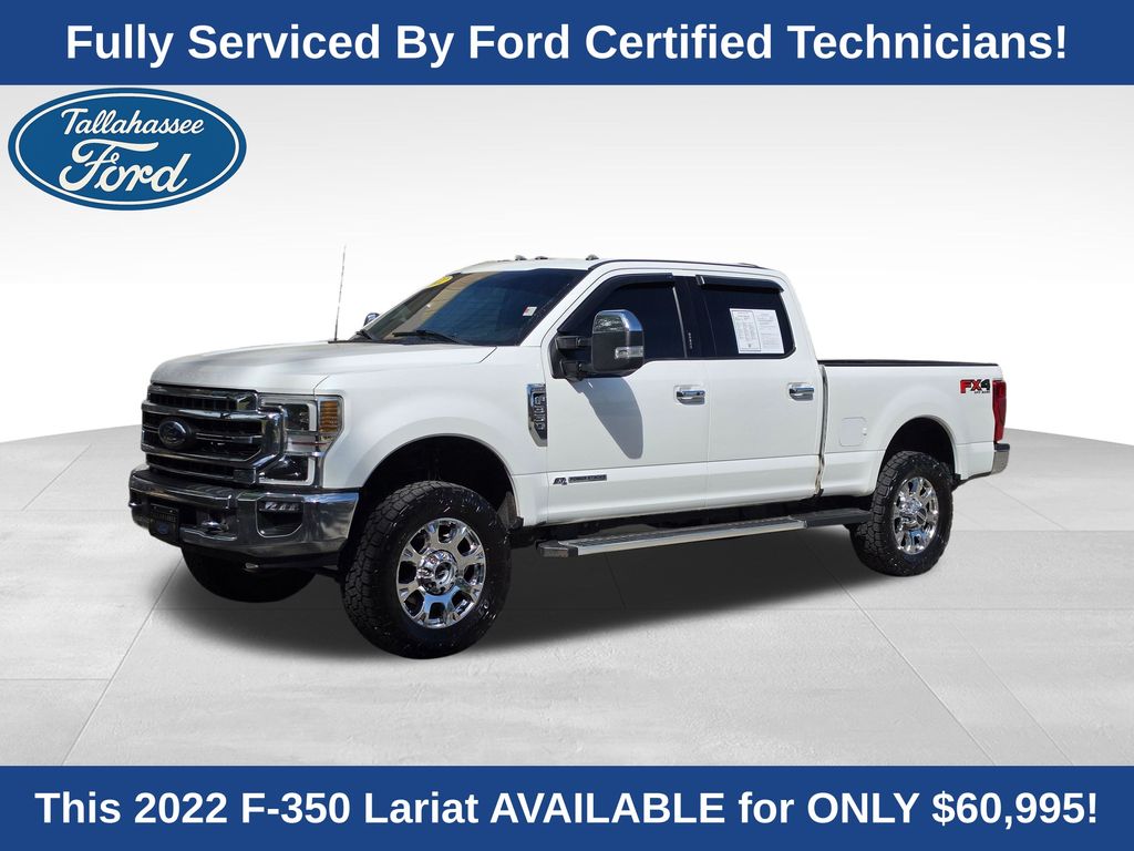 White Metallic 2022 Ford F-350 Super Duty Lariat Crew Cab 4WD Pickup Truck Four-Wheel Drive Automatic