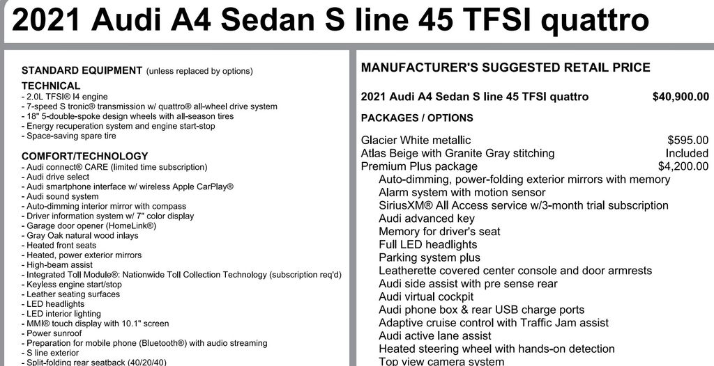 2021 Audi A4 45 S line Premium Plus 20