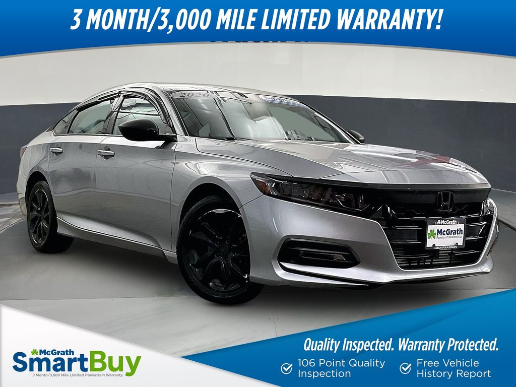 White 2020 Honda Accord Sedan Front-Wheel Drive Continuously Variable Transmission