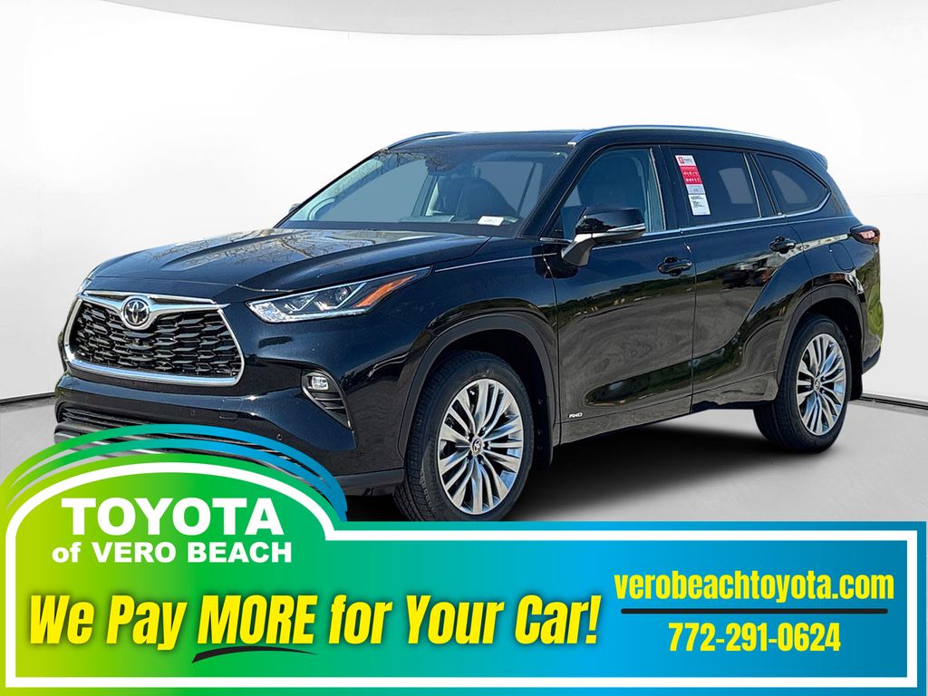 Midnight Black Metallic 2026 Toyota Highlander Hybrid Platinum AWD SUV / Crossover All-Wheel Drive Continuously Variable Transmission