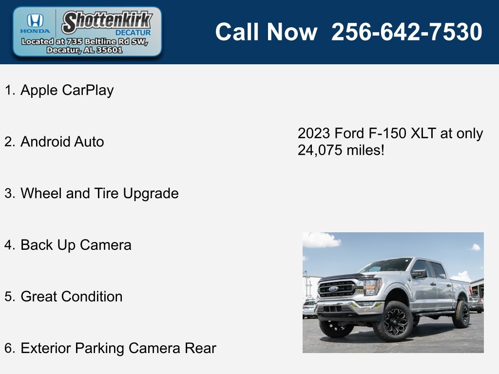 Used 2023 Ford F-150 XLT with VIN 1FTFW1E80PFB72419 for sale in Decatur, AL