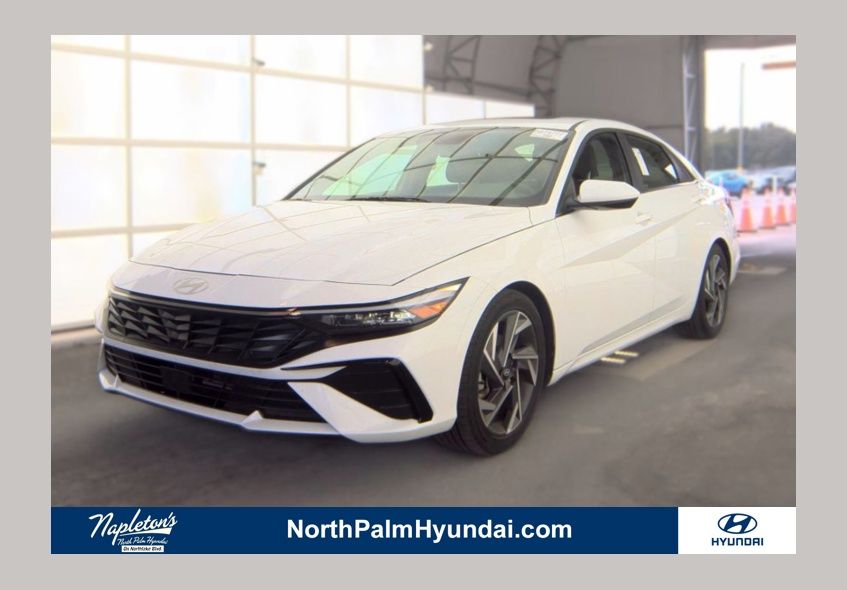 Serenity White 2025 Hyundai Elantra Sedan Front-Wheel Drive Continuously Variable Transmission