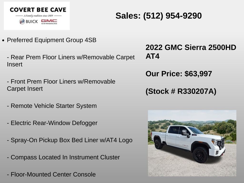 Used Car 2022 Gmc Sierra 2500hd  At4 For Sale Under $70,000 In Austin, Texas