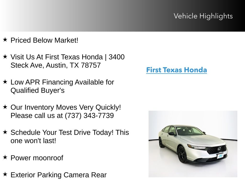 Used Car 2025 Honda Accord  Se For Sale Under $30,000 In Austin, Texas