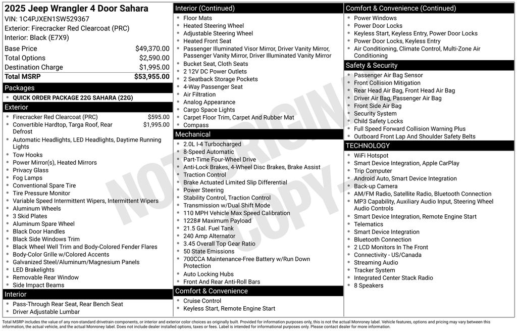 2025 Jeep Wrangler 4-Door Sahara 4x4