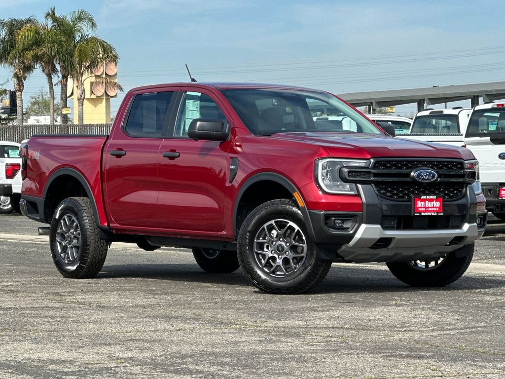 Ruby Red Metallic 2025 Ford Ranger XLT SuperCrew 4WD Pickup Truck Four-Wheel Drive Automatic
