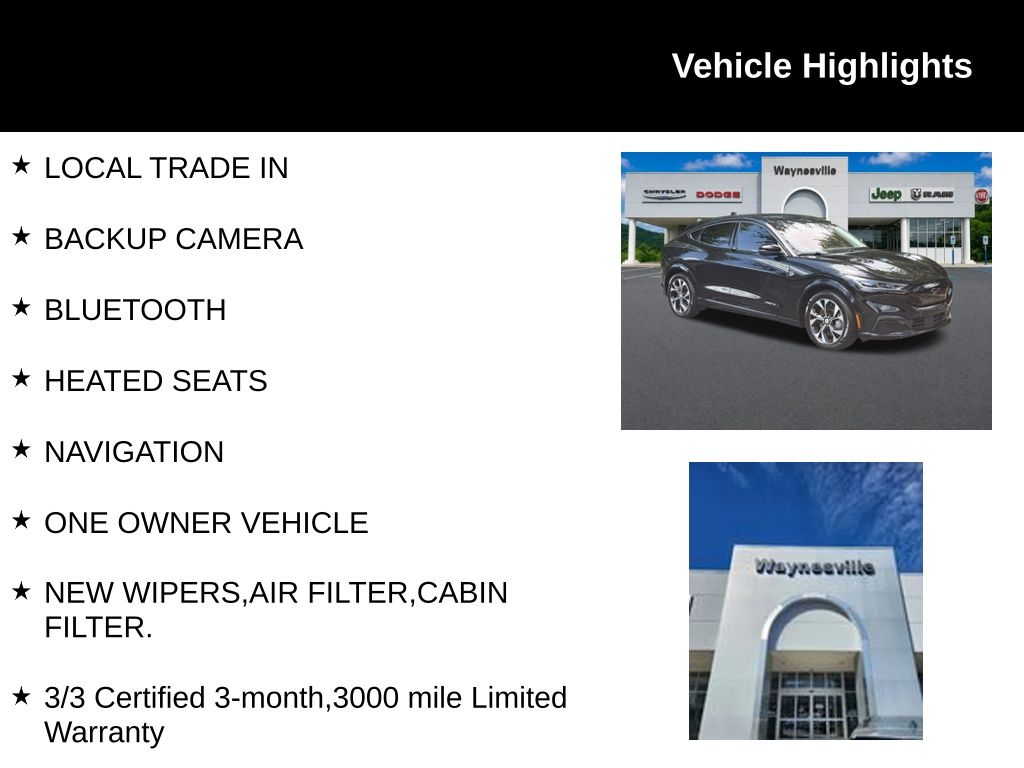 Used 2023 Ford Mustang Mach-E Premium RWD with VIN 3FMTK3R79PMA66641 for sale in Waynesville, NC