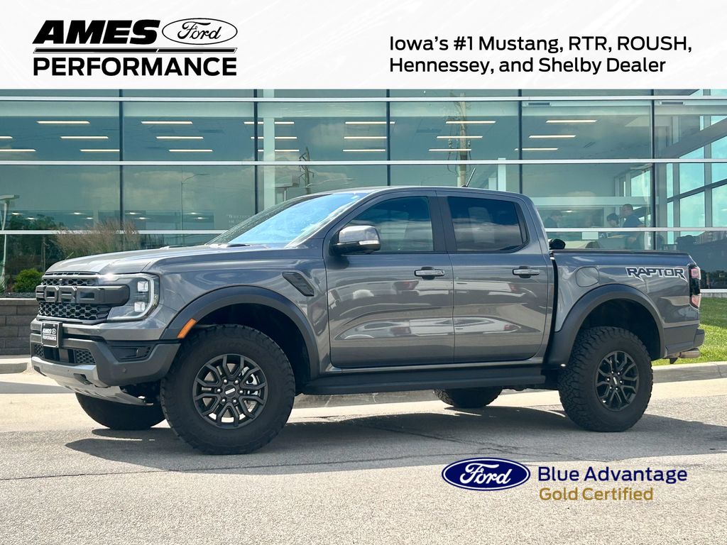 Gray Metallic 2025 Ford Ranger Raptor SuperCrew 4WD Pickup Truck Four-Wheel Drive Automatic