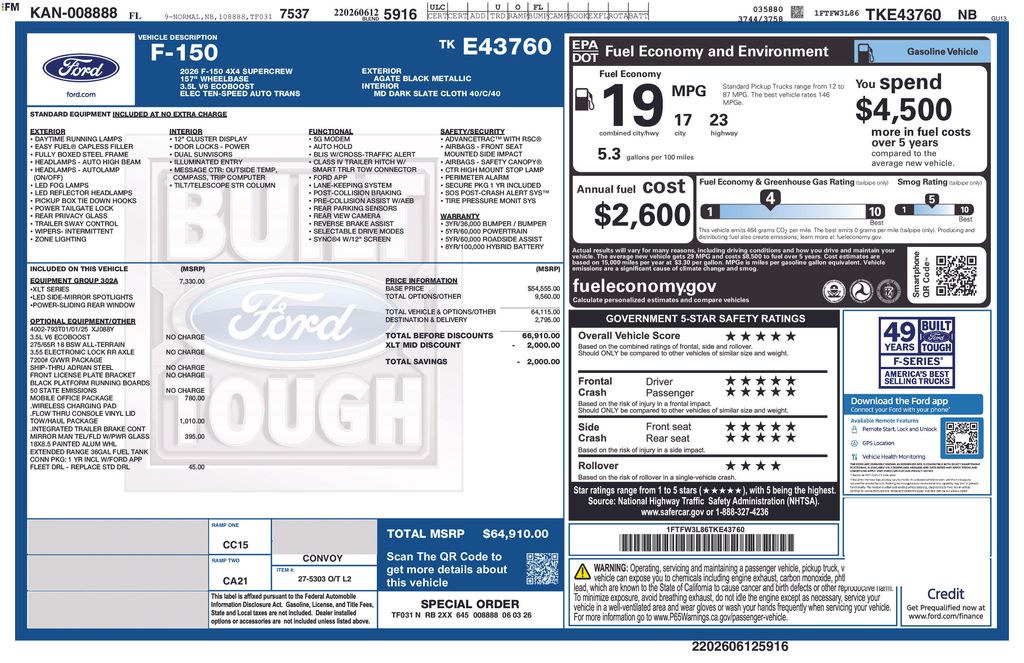 New 2026 Black Ford XLT image 4
