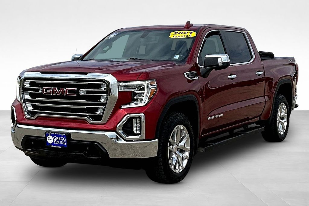 Cayenne Red Tintcoat 2021 GMC Sierra 1500 SLT Crew Cab 4WD Pickup Truck Four-Wheel Drive Automatic
