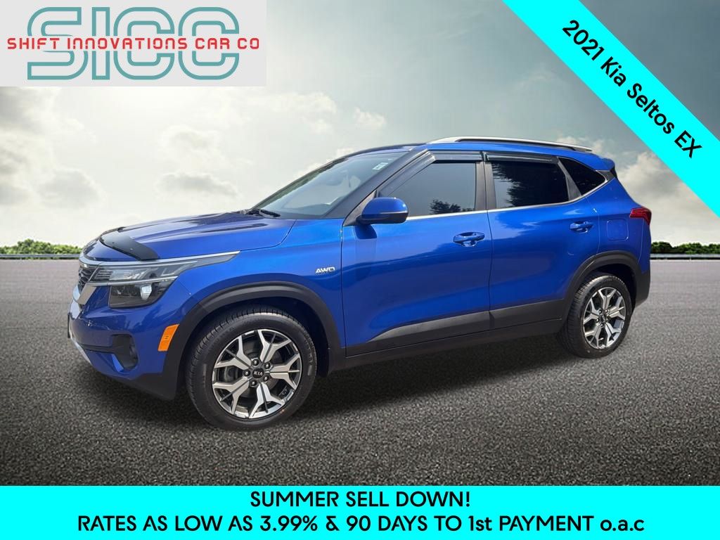 Neptune Blue 2021 Kia Seltos SUV / Crossover All-Wheel Drive Continuously Variable Transmission