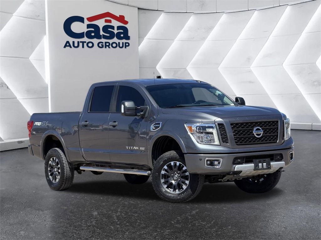 Gray (Gun Metallic) 2019 Nissan Titan XD PRO-4X Crew Cab 4WD Pickup Truck Four-Wheel Drive 6-Speed Automatic