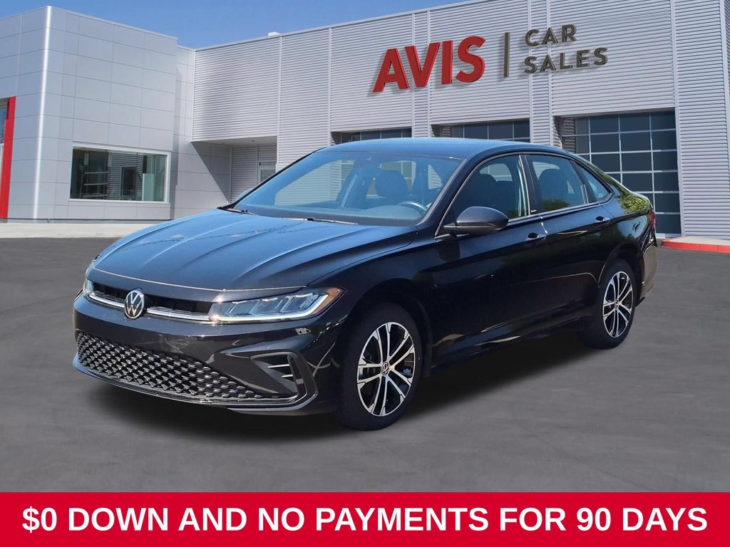 Deep Black Pearl 2025 Volkswagen Jetta Sedan Front-Wheel Drive 8-Speed Automatic