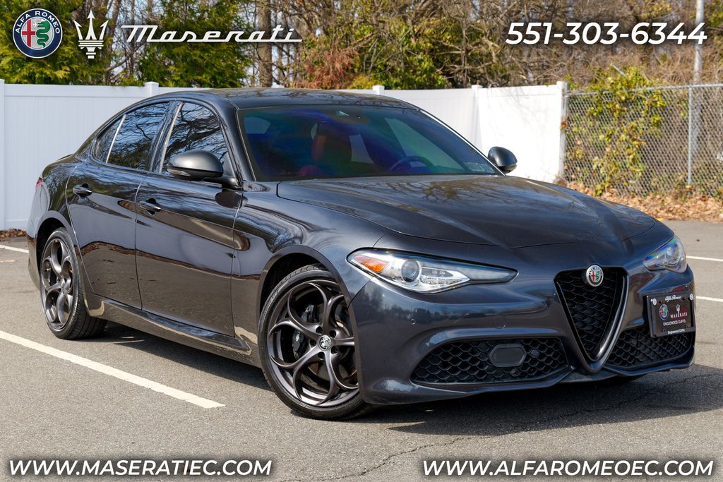 Vulcano Black Metallic 2020 Alfa Romeo Giulia Ti Sport AWD Sedan All-Wheel Drive 8-Speed Automatic