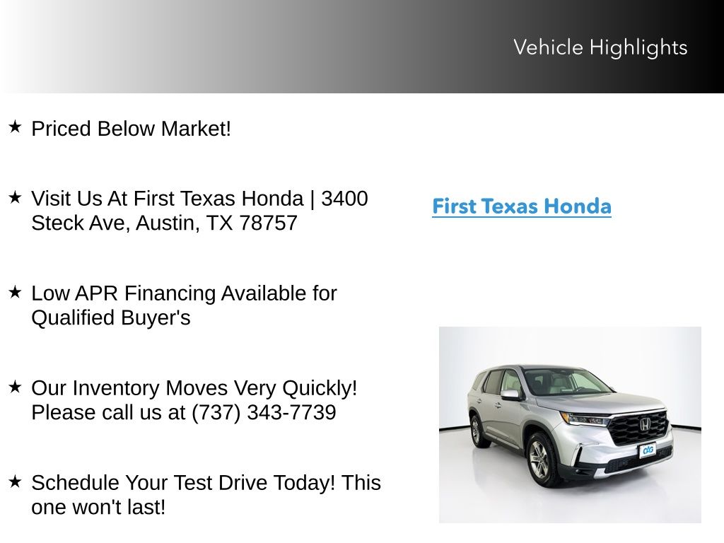 Used Car 2024 Honda Pilot  Ex-l For Sale Under $40,000 In Austin, Texas
