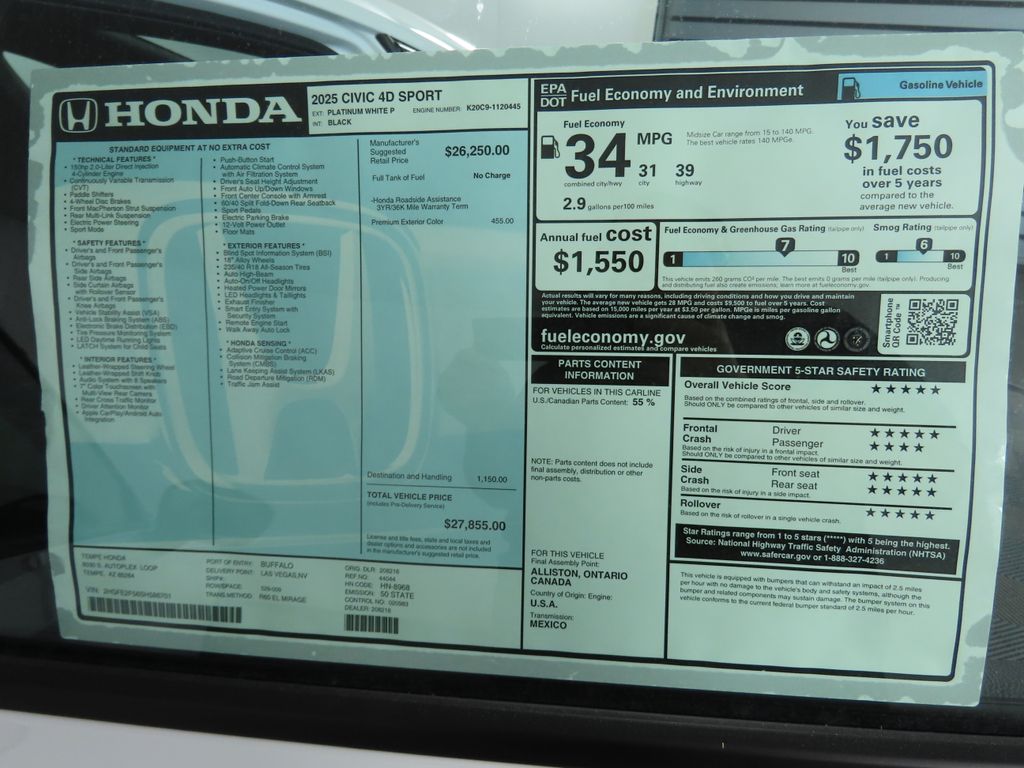 2025 Honda Civic Sport 9
