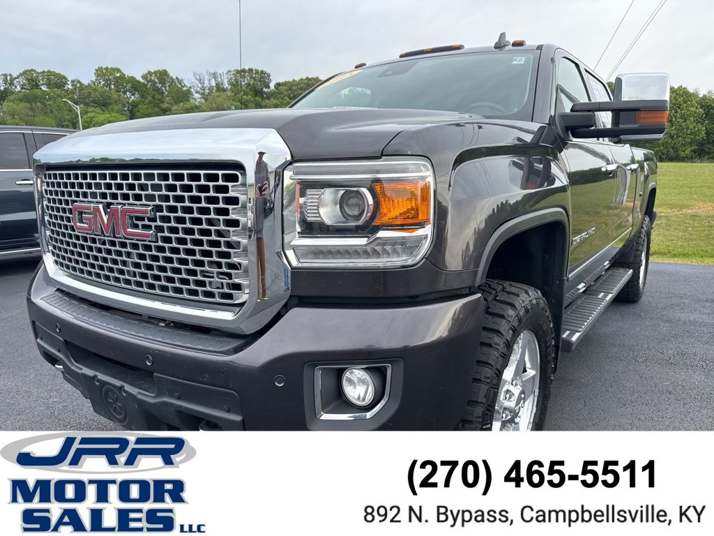 Gray (Iridium Metallic) 2015 GMC Sierra 2500HD Denali Crew Cab SB 4WD Pickup Truck Four-Wheel Drive 6-Speed Automatic