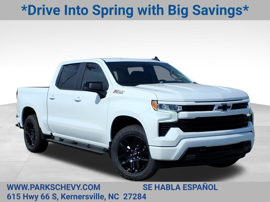 Summit White 2026 Chevrolet Silverado 1500 RST Crew Cab 4WD Pickup Truck Four-Wheel Drive Automatic