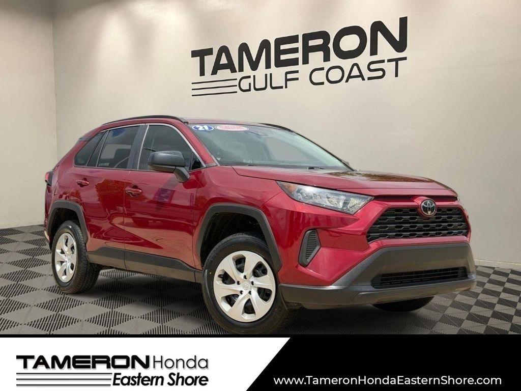 Red (Ruby Flare Pearl) 2021 Toyota RAV4 LE FWD SUV / Crossover Front-Wheel Drive 8-Speed Automatic
