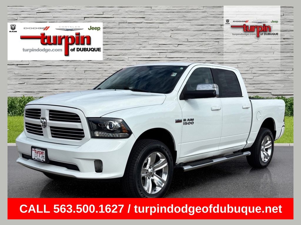 Bright White Clearcoat 2017 RAM 1500 Sport Crew Cab 4WD Pickup Truck Four-Wheel Drive 8-Speed Automatic