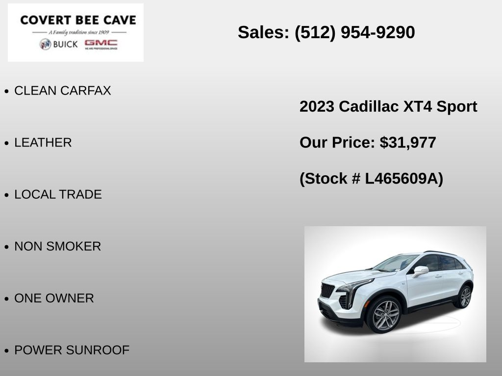 Used Car 2023 Cadillac Xt4  Sport For Sale Under $35,000 In Austin, Texas