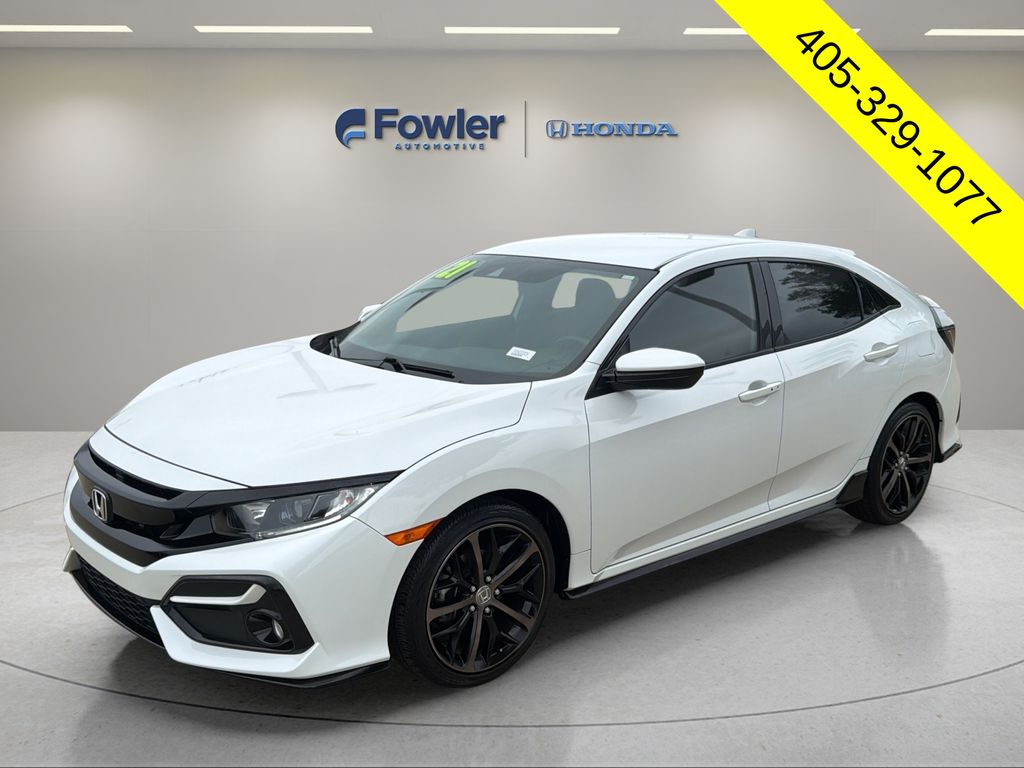 Platinum White Pearl 2021 Honda Civic Hatchback Sport FWD Hatchback Front-Wheel Drive 6-Speed Manual