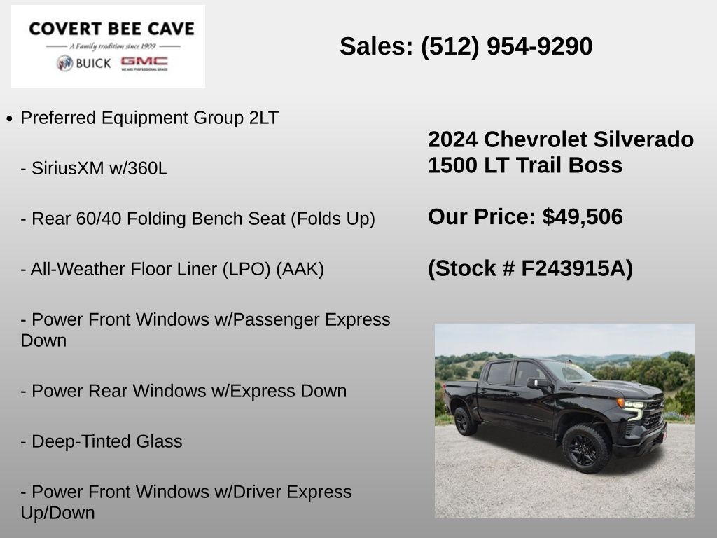 Used Car 2024 Chevrolet Silverado 1500  Lt Trail Boss For Sale Under $50,000 In Austin, Texas