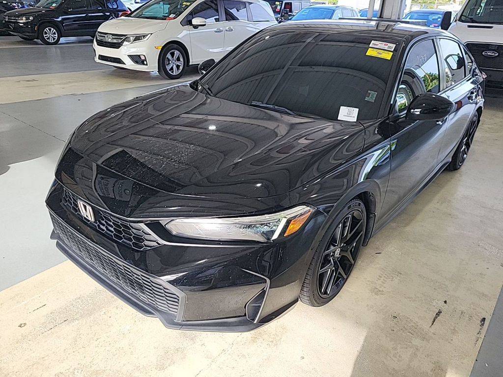 Black 2025 Honda Civic Sedan Front-Wheel Drive Continuously Variable Transmission