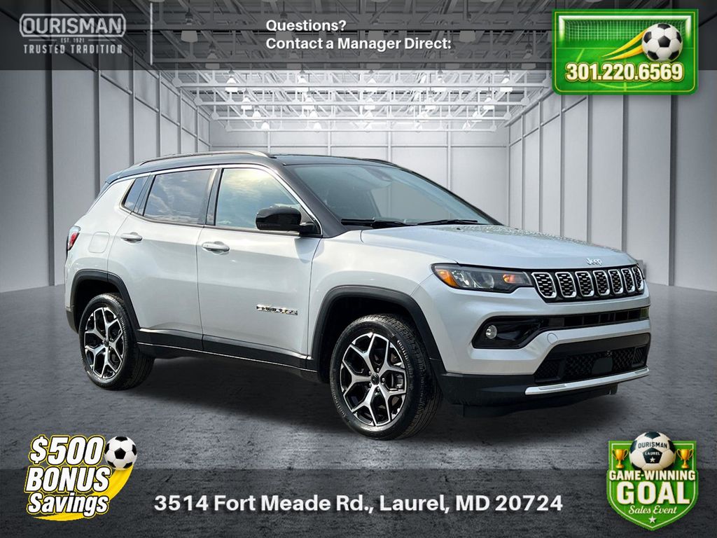 Silver 2025 Jeep Compass SUV / Crossover Four-Wheel Drive 8-Speed Automatic