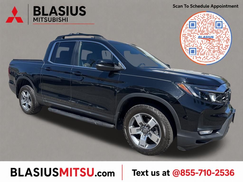 Crystal Black Pearl 2024 Honda Ridgeline Pickup Truck All-Wheel Drive 9-Speed Automatic