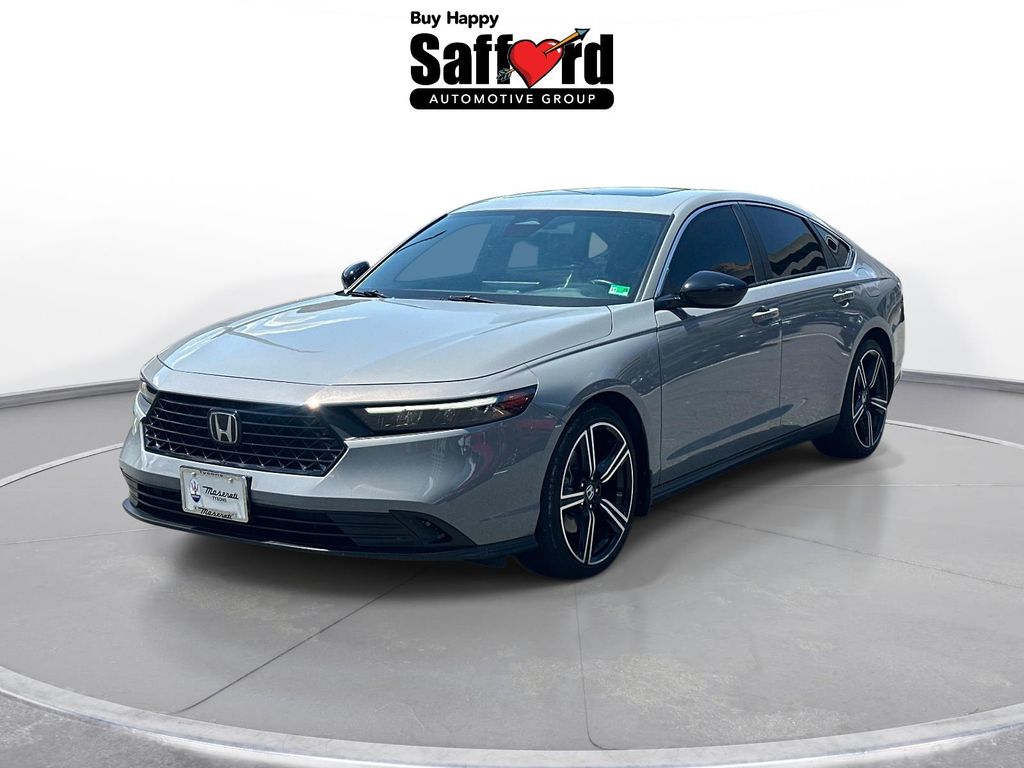 Gray 2025 Honda Accord Hybrid Sport FWD Sedan Front-Wheel Drive Continuously Variable Transmission