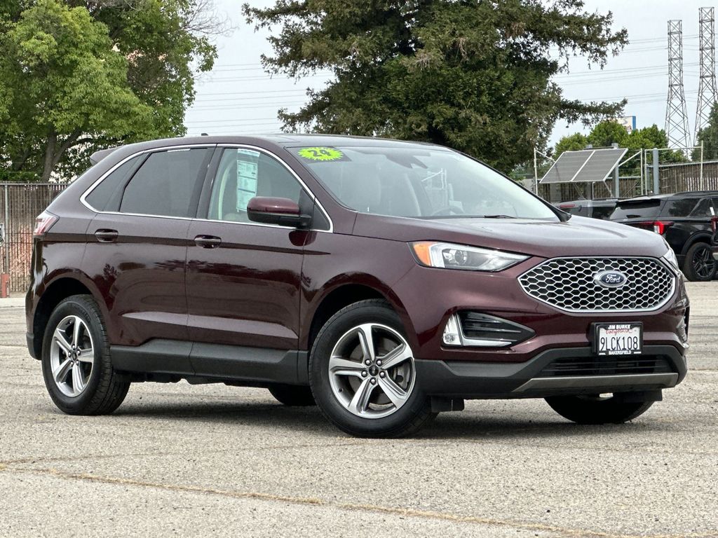 Red (Burgundy Velvet Metallic Tinted Clearcoat) 2024 Ford Edge SEL AWD SUV / Crossover All-Wheel Drive 8-Speed Automatic