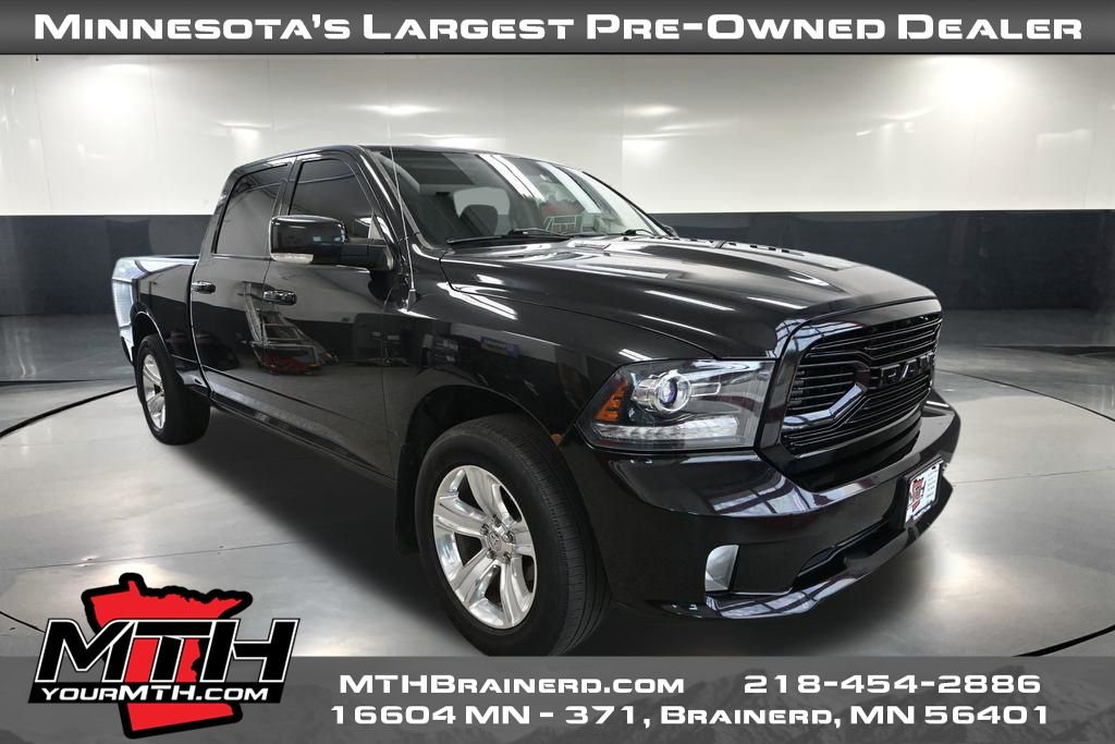 Brilliant Black Crystal Pearlcoat 2016 RAM 1500 Pickup Truck Four-Wheel Drive 8-Speed Automatic